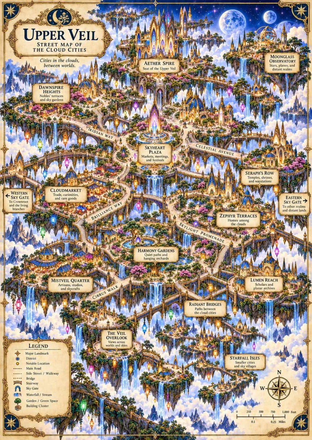 Upper Veil street map from The City Between Clouds