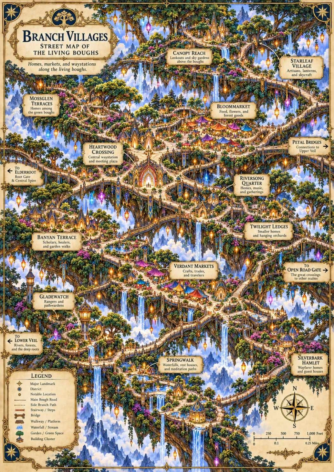 Branch Villages street map from The City Between Clouds